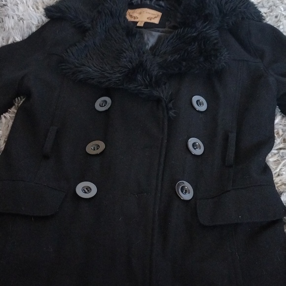 Body Central Black Peacoat Style Jacket (No Belt) - Picture 3 of 7